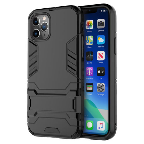 Slim Armour Tough Shockproof Case & Stand for Apple iPhone 11 Pro Max - Black